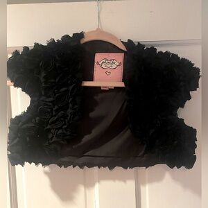 Phoebe Couture Black Floral Shrug